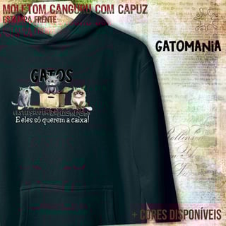 Nome do produto Moletom canguru Gatos só querem a caixa