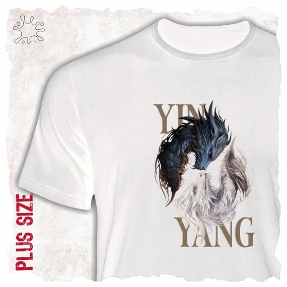Camiseta Plus Yin Yang Dragões