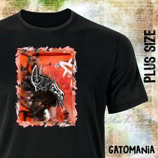 Nome do produto Camiseta Plus Graffiti Olhar de Gato