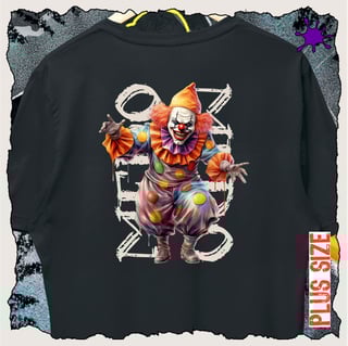 Nome do produtoCamiseta PLUS Halloween Medo de Palhaço 1
