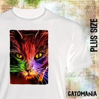 Nome do produto Camiseta Plus Graffiti Gato Neon