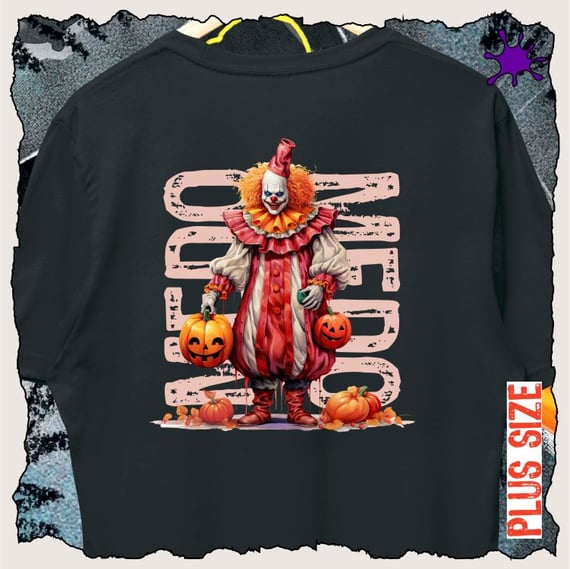 Camiseta PLUS Halloween Medo de Palhaço 2