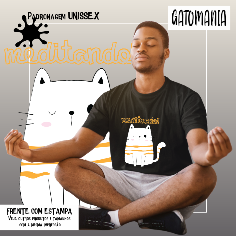 Camiseta Gato Meditando