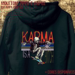 Nome do produto Moletom zíper Karma is a Bitch
