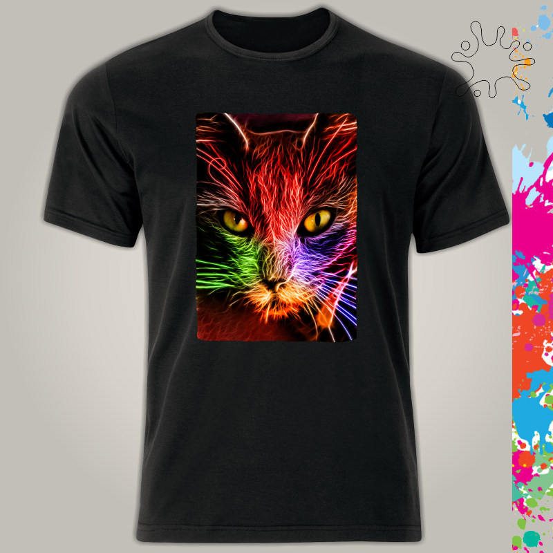 Camiseta Gato Neon