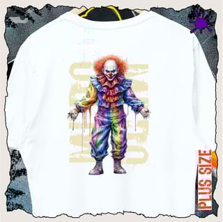 Nome do produtoCamiseta PLUS Halloween Medo de Palhaço 3