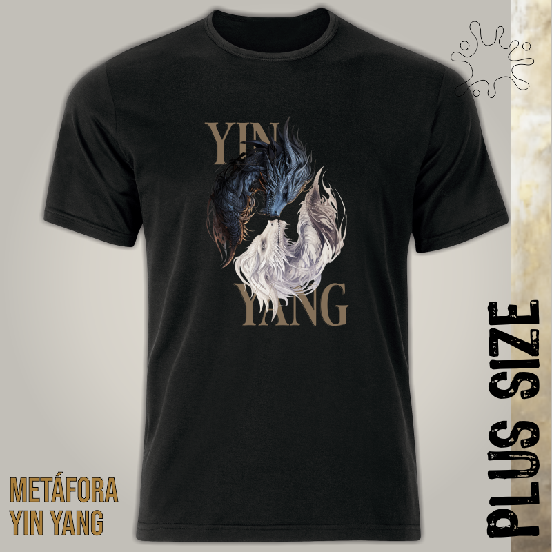 Camiseta Plus Yin Yang Dragões