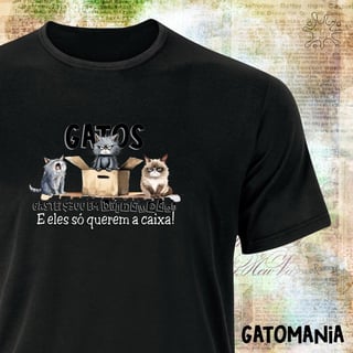 Nome do produto Camiseta Gatos só querem a caixa