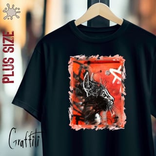 Nome do produtoCamiseta Plus Graffiti Olhar de Gato