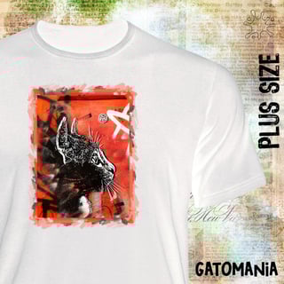 Nome do produto Camiseta Plus Graffiti Olhar de Gato