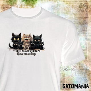 Camiseta Gato Preto - Tenho quase certeza