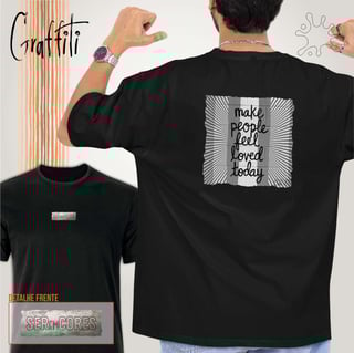 Nome do produtoCamiseta Costas Graffiti Make people feel loved today