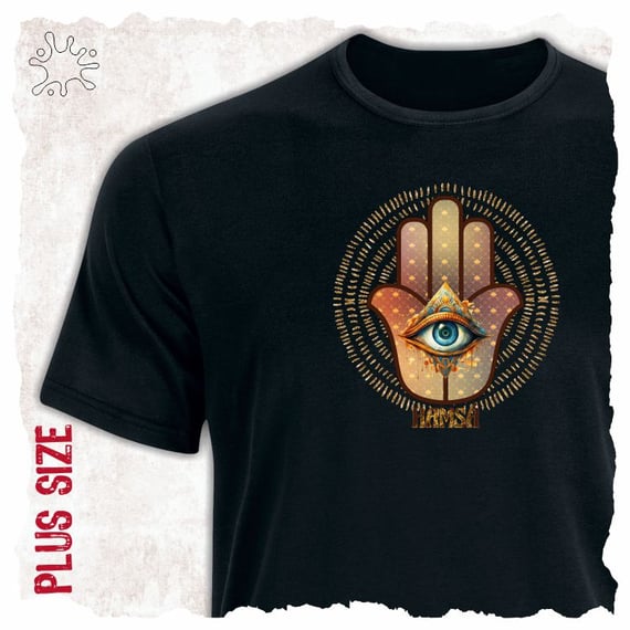 Camiseta Plus Hamsá Olho (Proteção)