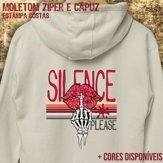 Moletom zíper Silence Please