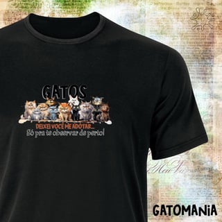 Nome do produto Camiseta Gatos - Deixei vc me adotar