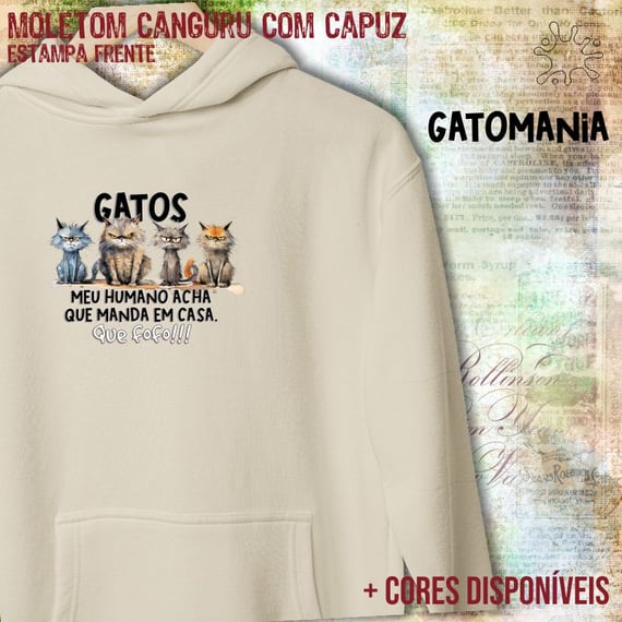 Moletom canguru Gatos - Que Fofo!