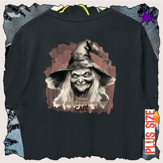 Camiseta Plus Relaxa, eu só jogo praga quando estou sem café