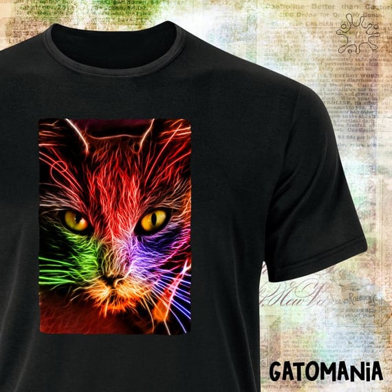 Camiseta Graffiti Gato Neon