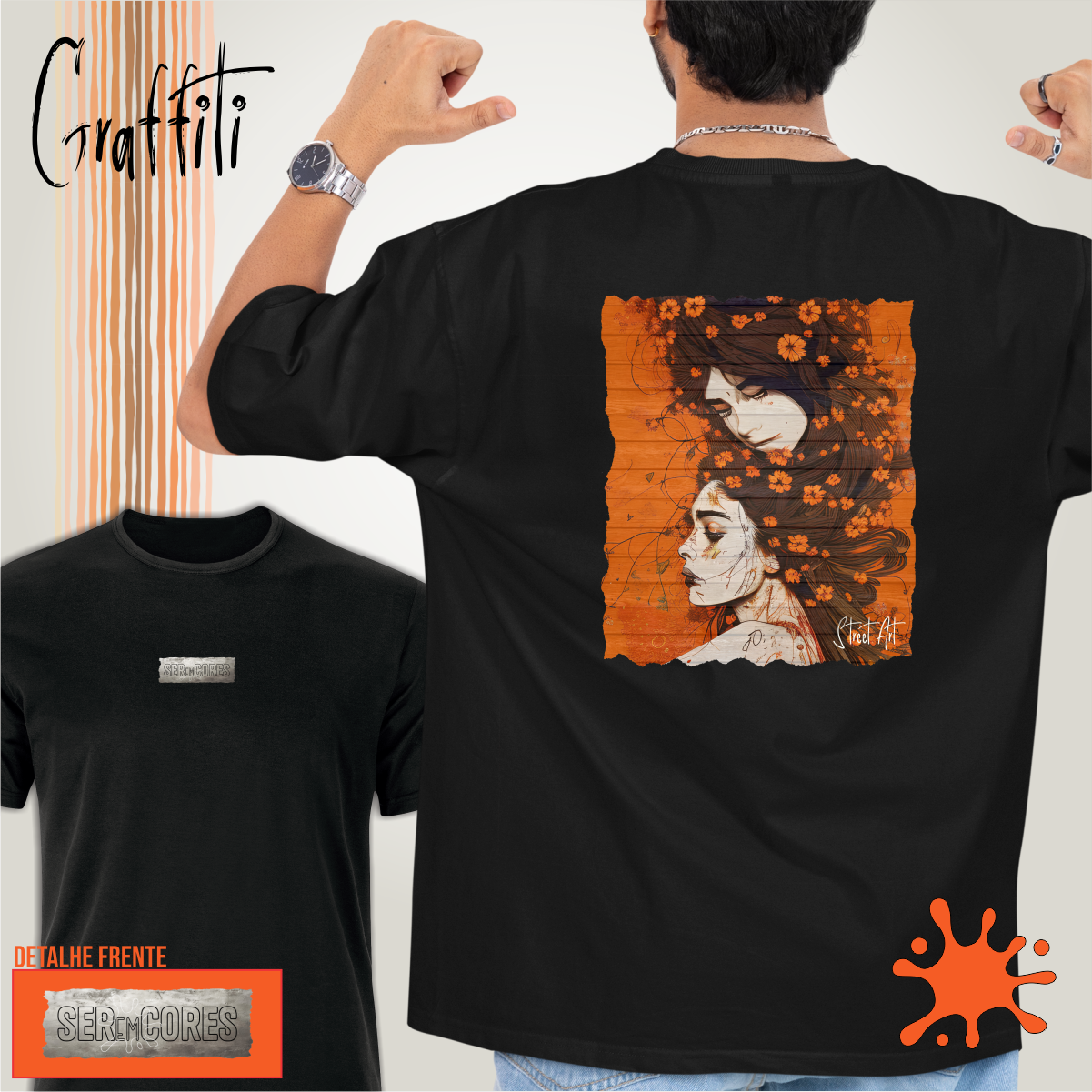 Camiseta Costas Graffiti Irmãs de Alma