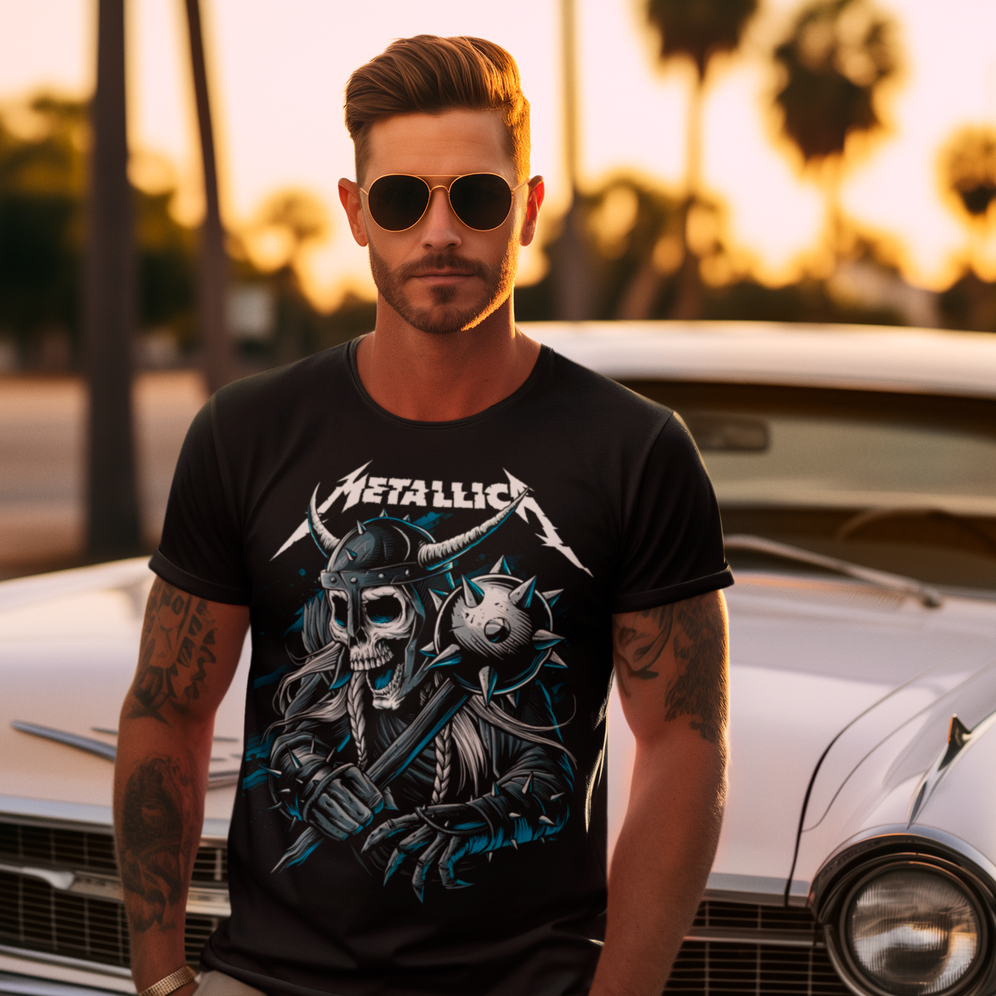 Camisa Metallica Caveira Vikings