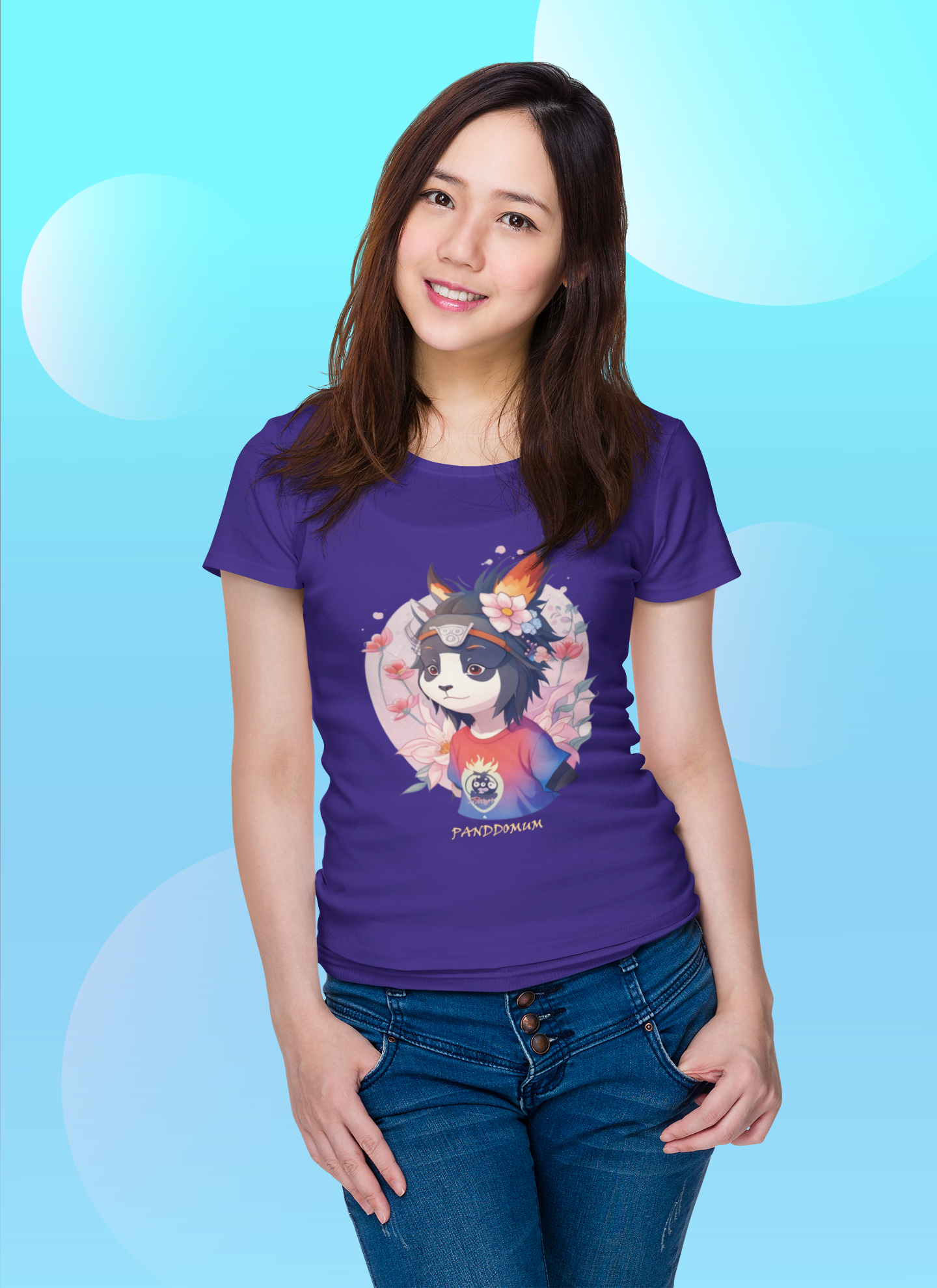 Camiseta Feminina Panda Anime