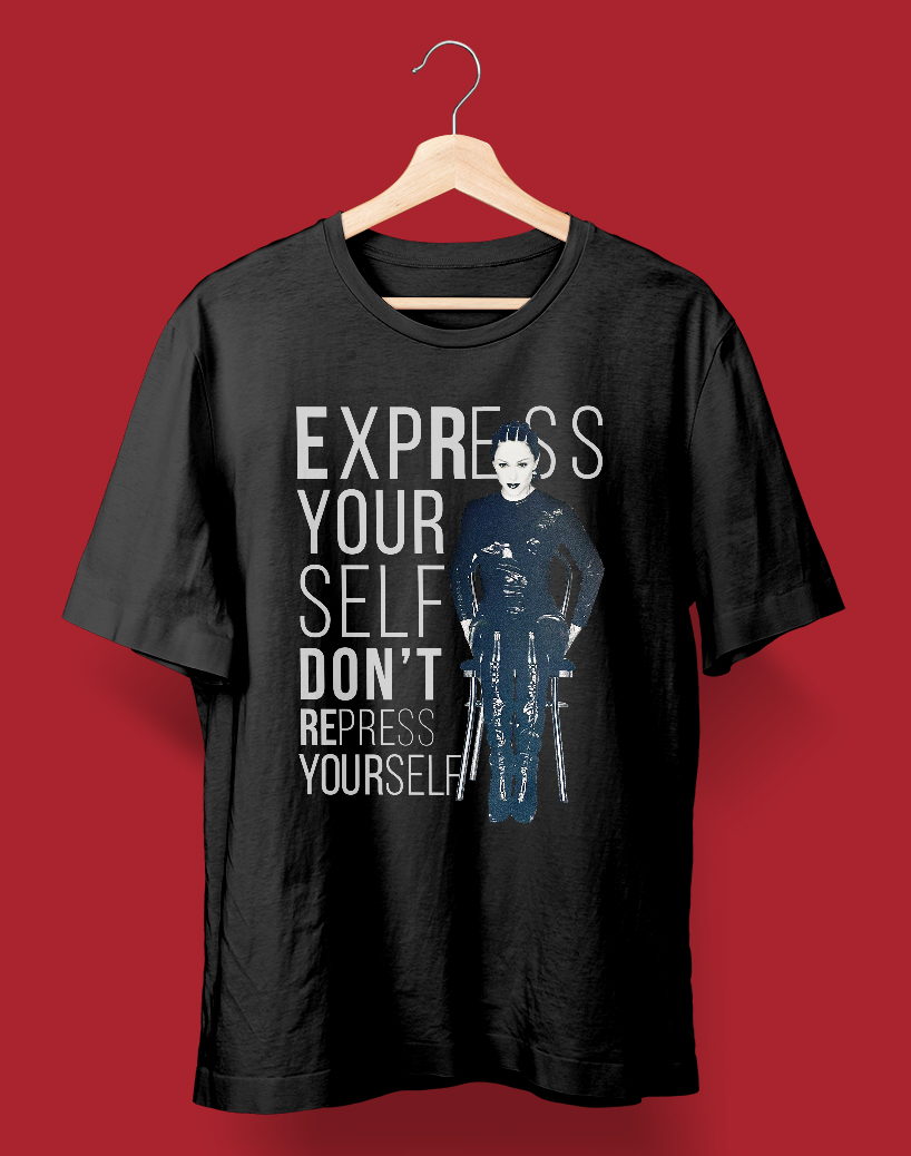 Camiseta Human Nature (Madonna) PRETA/VERMELHA