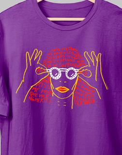 Camiseta Mutante (Rita Lee) Desenho  (PRETO/ROXO/AZUL MARINHO)