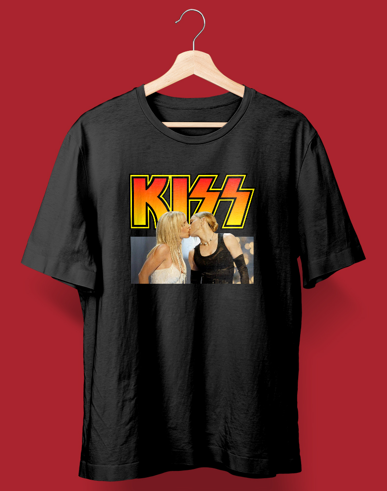 Camiseta VMA KISS (Britney Spears & Madonna) PRETA/BRANCA