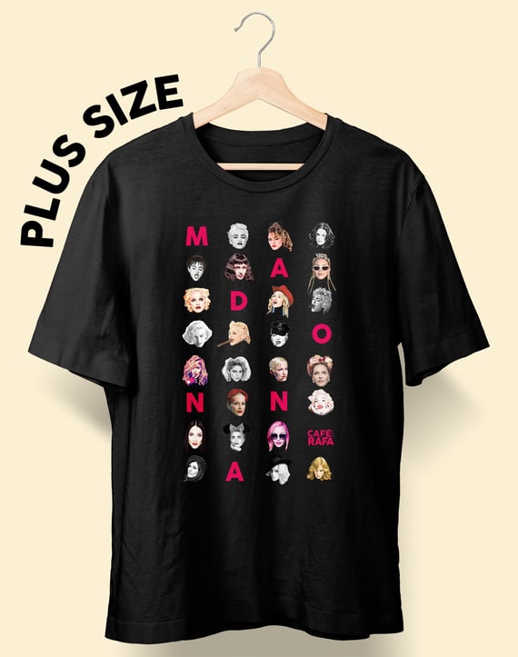 CAMISETA PLUS SIZE Eras de Madonna (1983-2023)