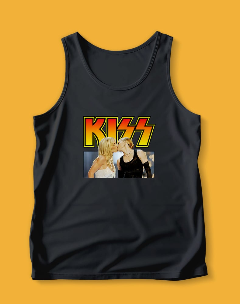 Nome do produto: Regata VMA KISS (Britney Spears & Madonna)