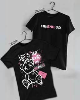 Nome do produto V - FRIENDS - Preto/Cinza (frente e costas)