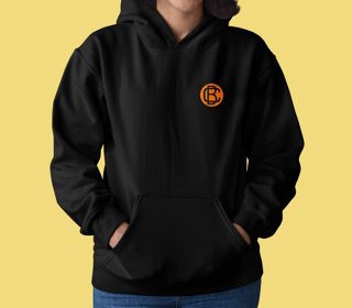 Nome do produto Moletom preto sem zíper LOGO Oficial Camarada Boris ( laranja ) 