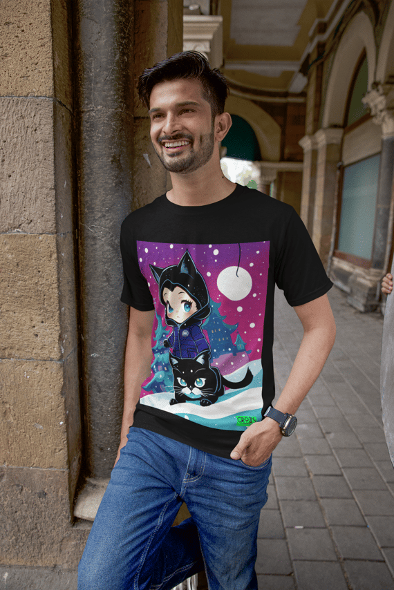 Camiseta Mulher Gato Inverno