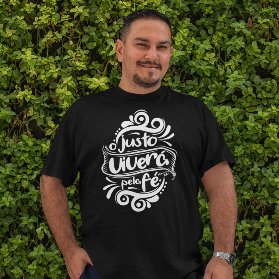 Camiseta masculina Plus Size -  O justo viverá pela fé