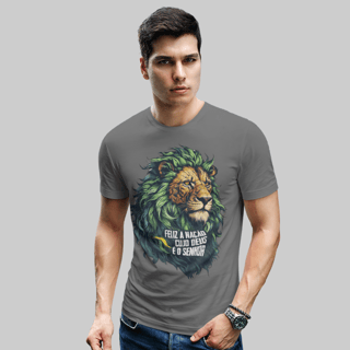Nome do produto Camiseta masculina Feliz a nação cujo Deus é o Senhor