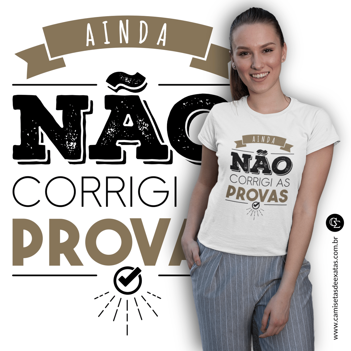 Nome do produto: AINDA NÃO CORRIGI AS PROVAS [BABY LONG BRANCA]
