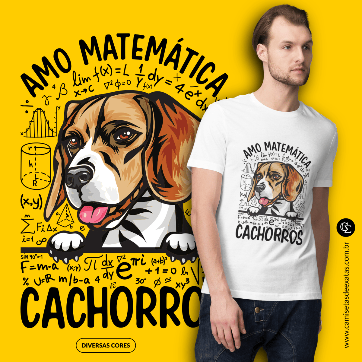 Nome do produto: AMO MATEMÁTICA E CACHORROS [8]