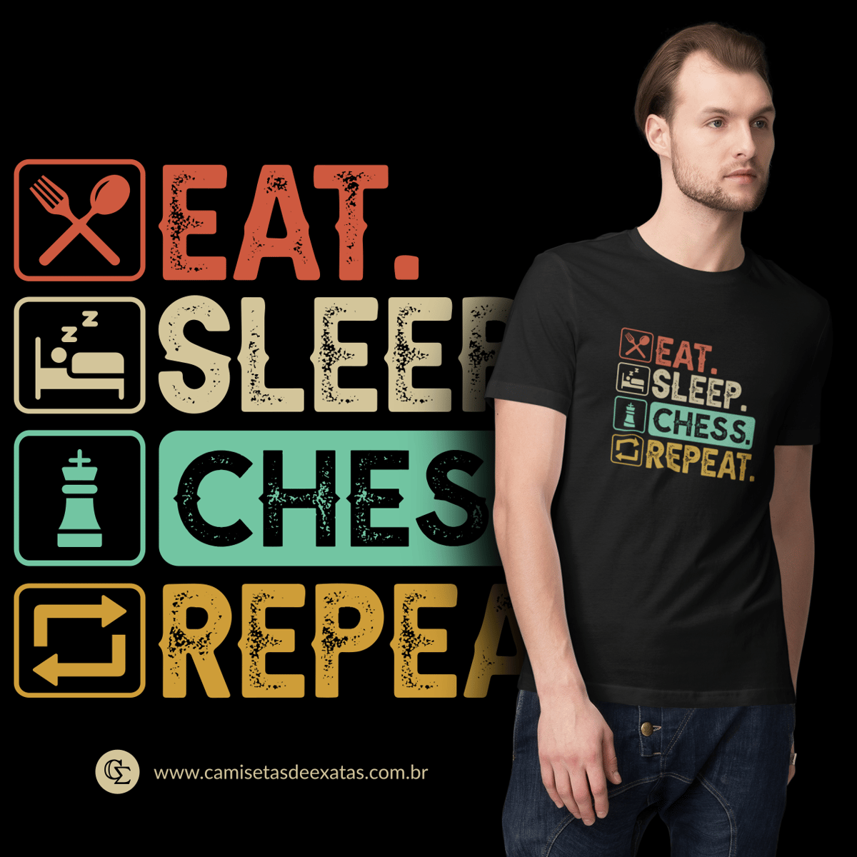 Nome do produto: EAT SLEEP CHESS REPEAT