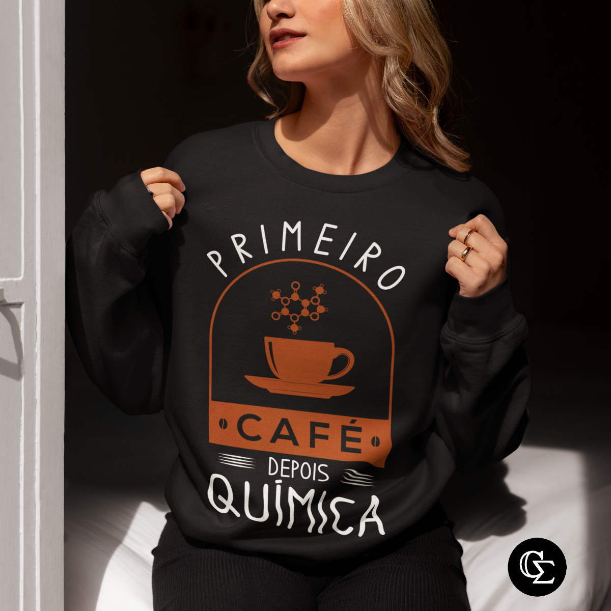 Nome do produto: PRIMEIRO CAFÉ DEPOIS QUÍMICA [MOLETOM UNISSEX]