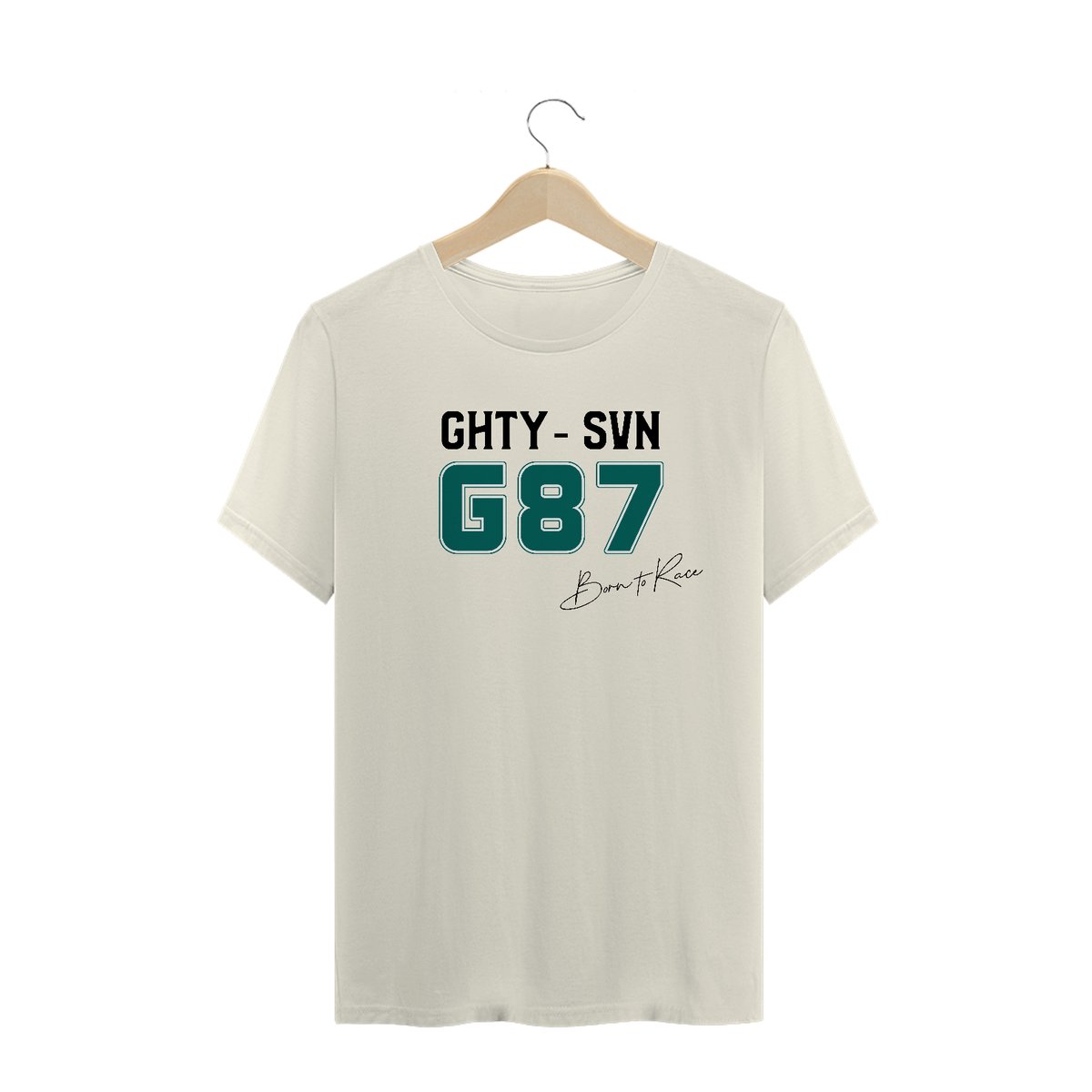 Nome do produto: CAMISETA PREMIUM TECIDO PIMA / G87 BORN TO RACE ASSINATURA