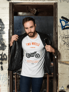 CAMISETA MASCULINA WHITE PREMIUM / TWO WHEELS