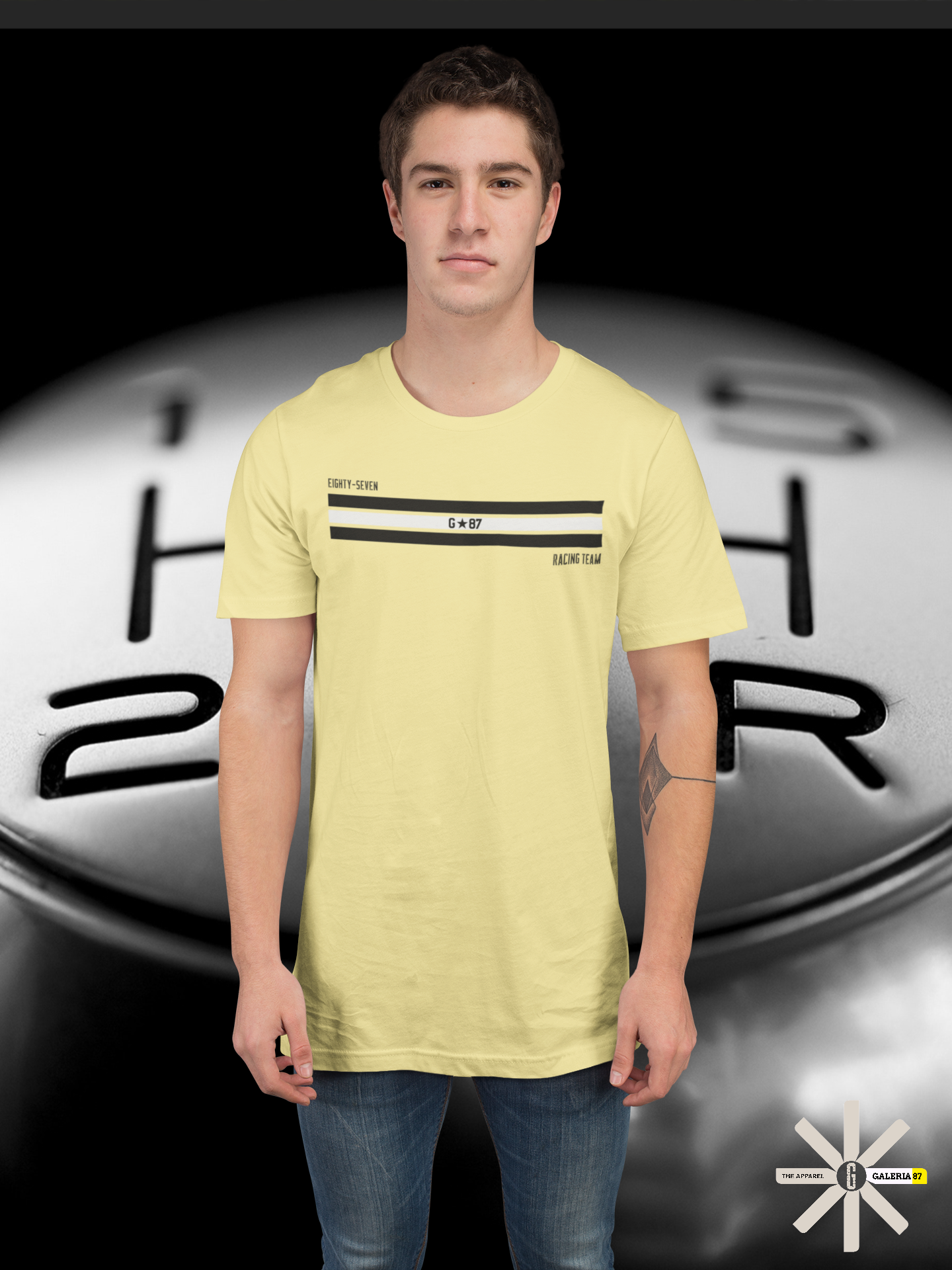 CAMISETA ESTONADA AMARELA MASCULINA / EIGHTY-SEVEN  G★87