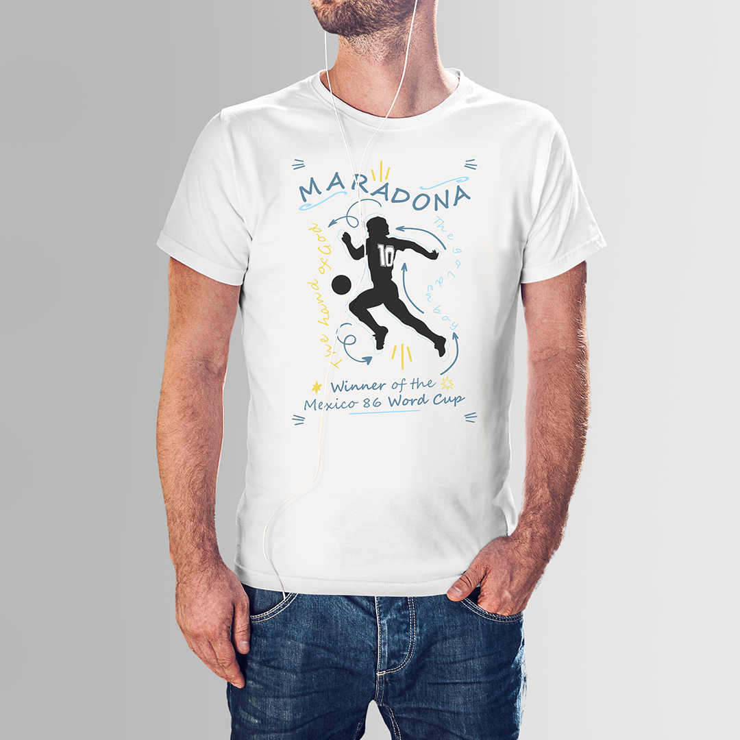 Nome do produto: CAMISETA MARADONA SILHUETA
