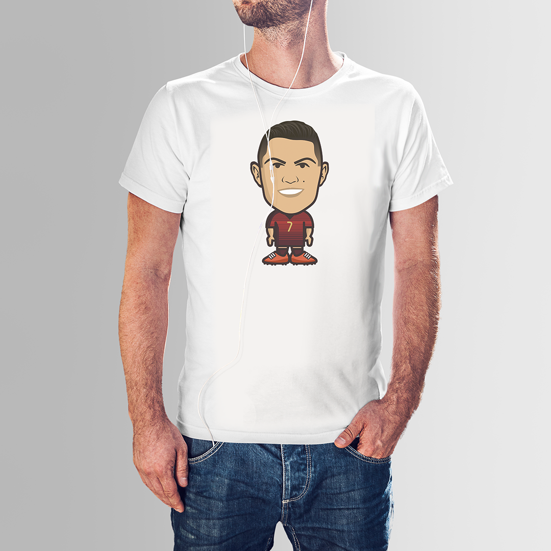 Nome do produto: CAMISETA CARICATURA CR7