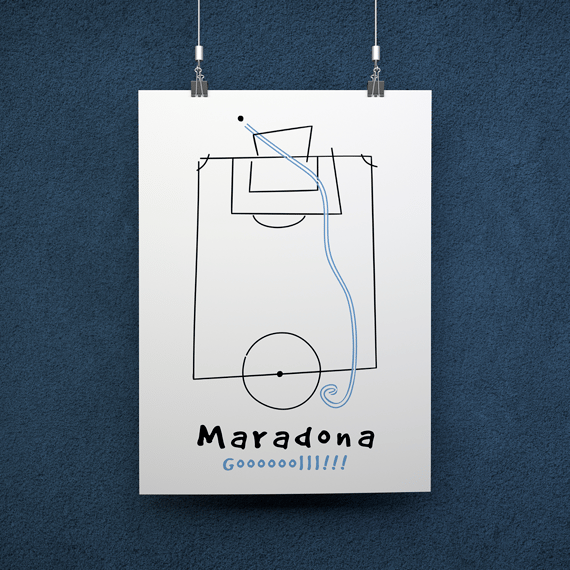 POSTER GOL MARADONA