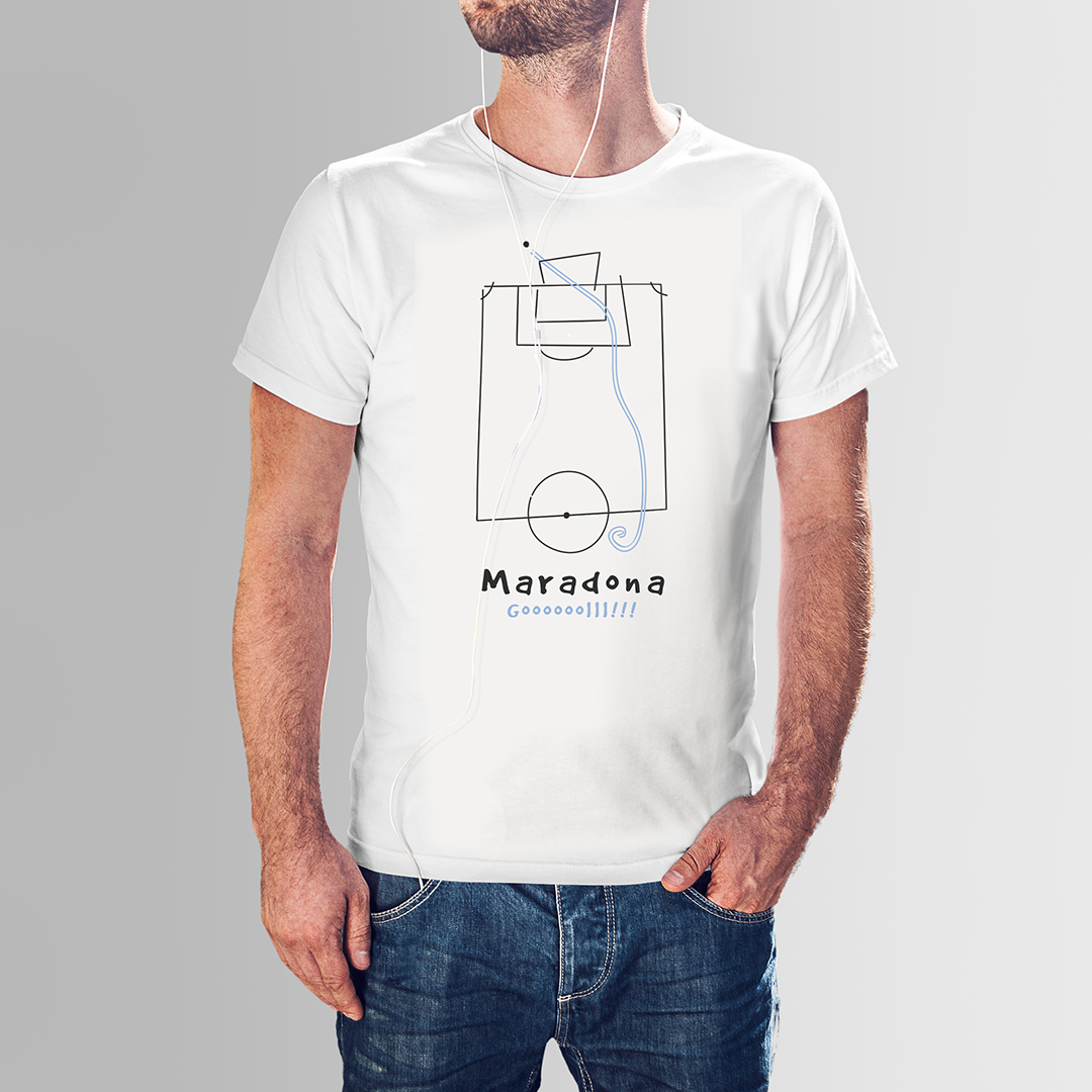 Nome do produto: CAMISETA GOL MARADONA