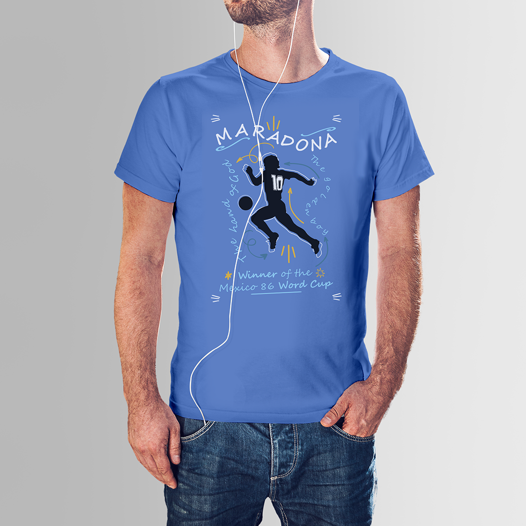 Nome do produto: CAMISETA MARADONA SILHUETA