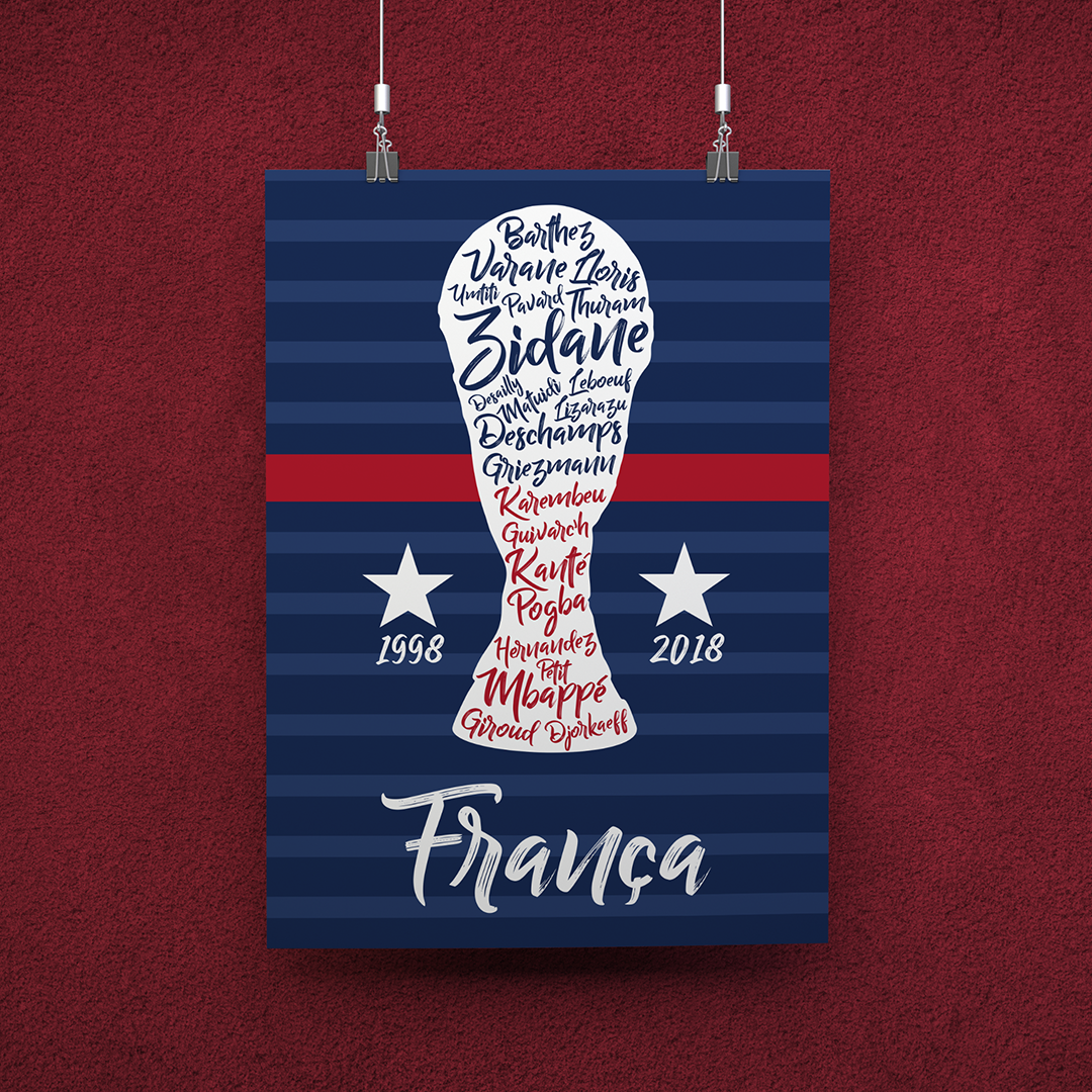 Nome do produto: POSTER CAMPEÕES FRANÇA