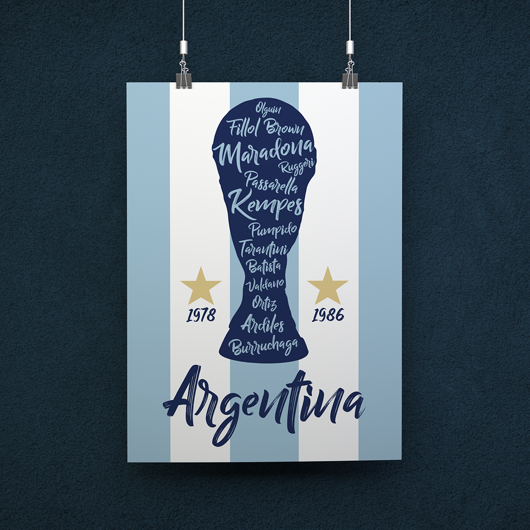 Nome do produto: POSTER CAMPEÕES ARGENTINA