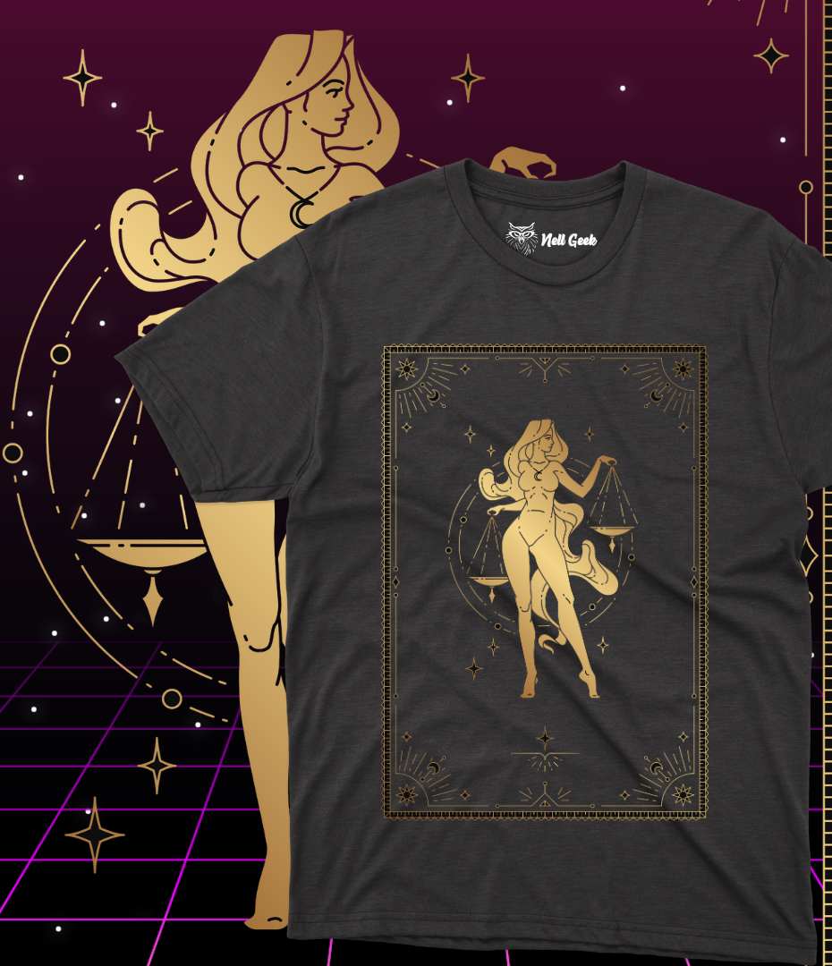 T-Shirt Quality - Signo Dourado - Libra